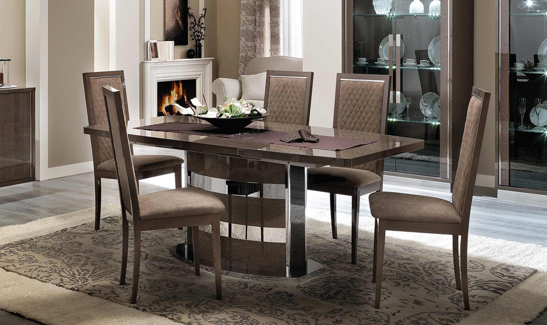 Platinum And Black Dining Room Table Set