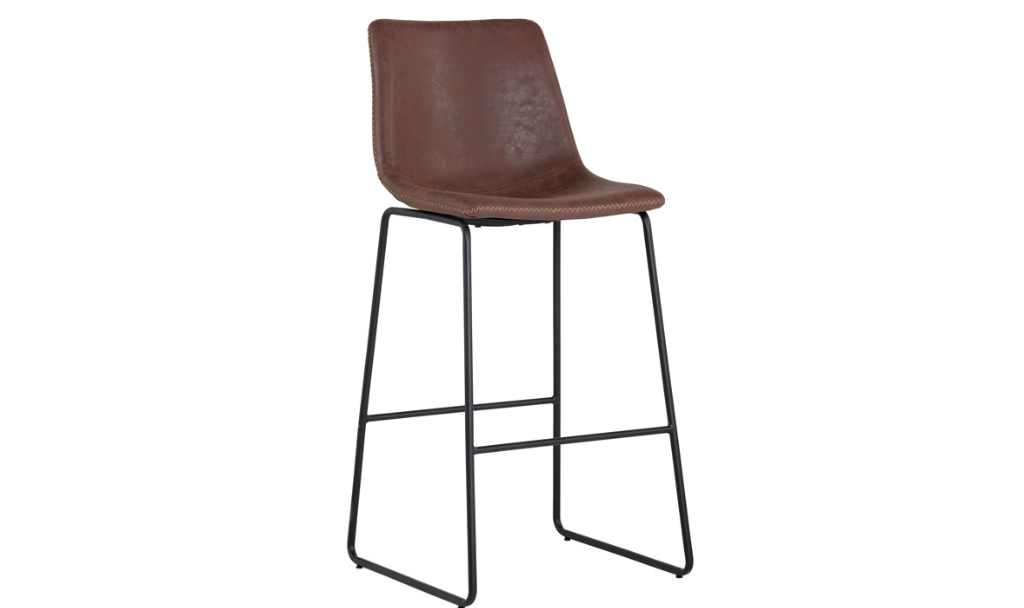 cal barstool antique brown front