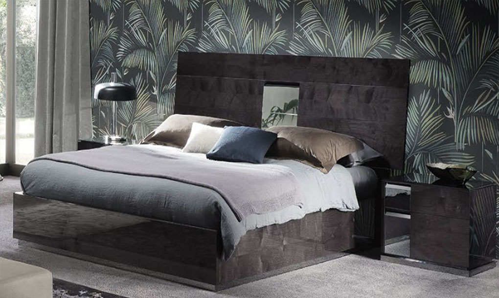 heritage italian bed dark velvet birch front 1
