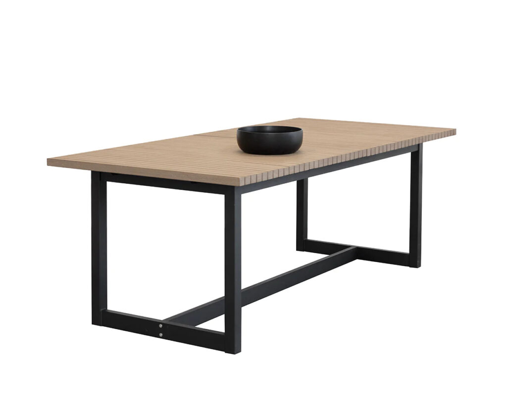 geneve extension dining table drift brown 80" to 104"